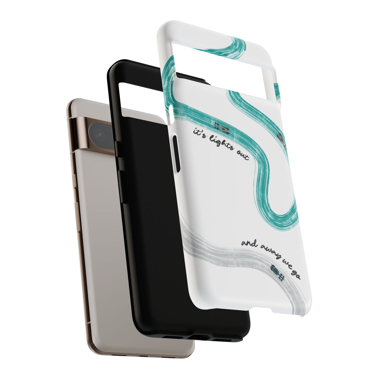 Mercedes F1 Phone Case Painted "its lights out and away we go", Trendy F1 Gift, Formula 1 Gift, Cute F1 Phone Case