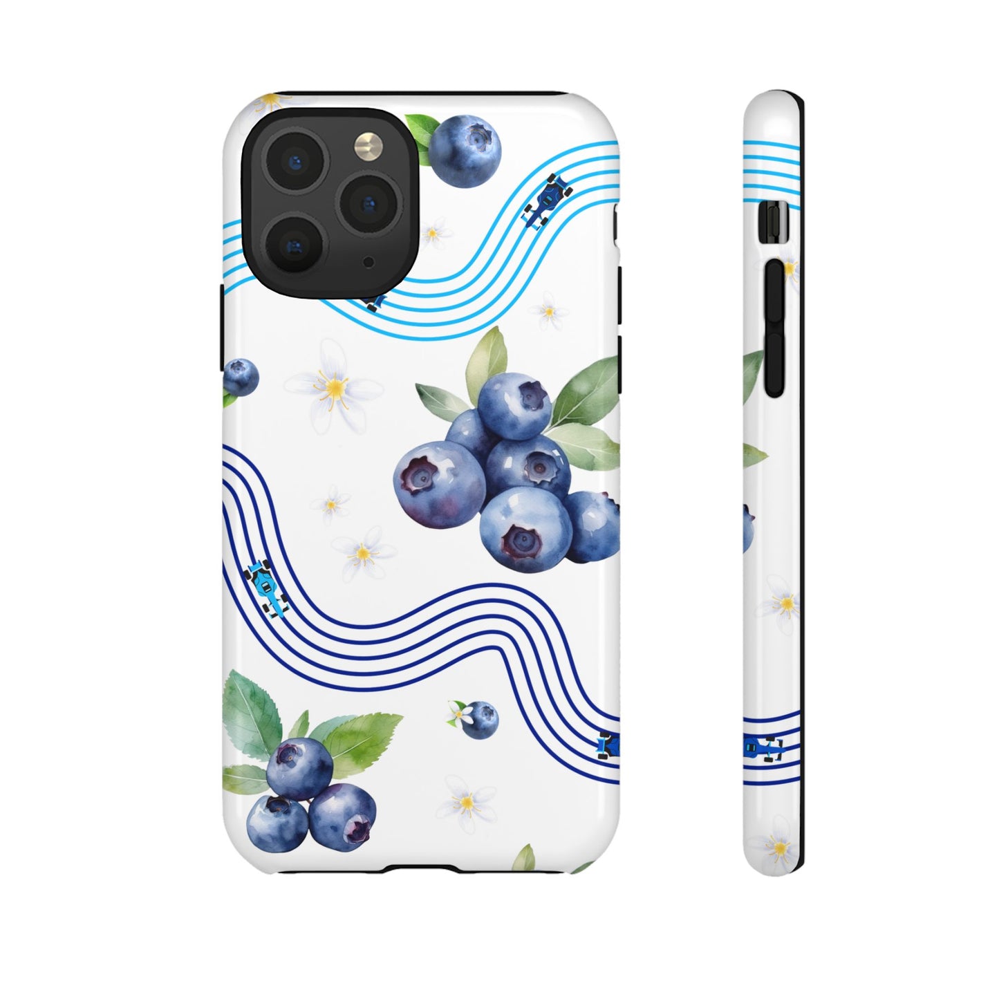 F1 Williams and Blueberries Phone Case, Trendy F1 Gift, Formula 1 Gift, Cute Fruit F1 Phone Case, Unique Phone Case