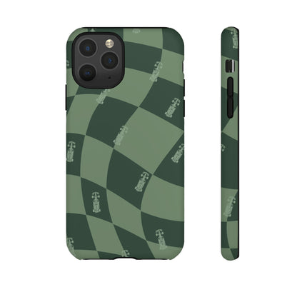 F1 Phone Case Green Checkerboard Design, Trendy F1 Gift, Formula 1 Gift, Cute F1 Phone Case, Unique Formula One Phone Case