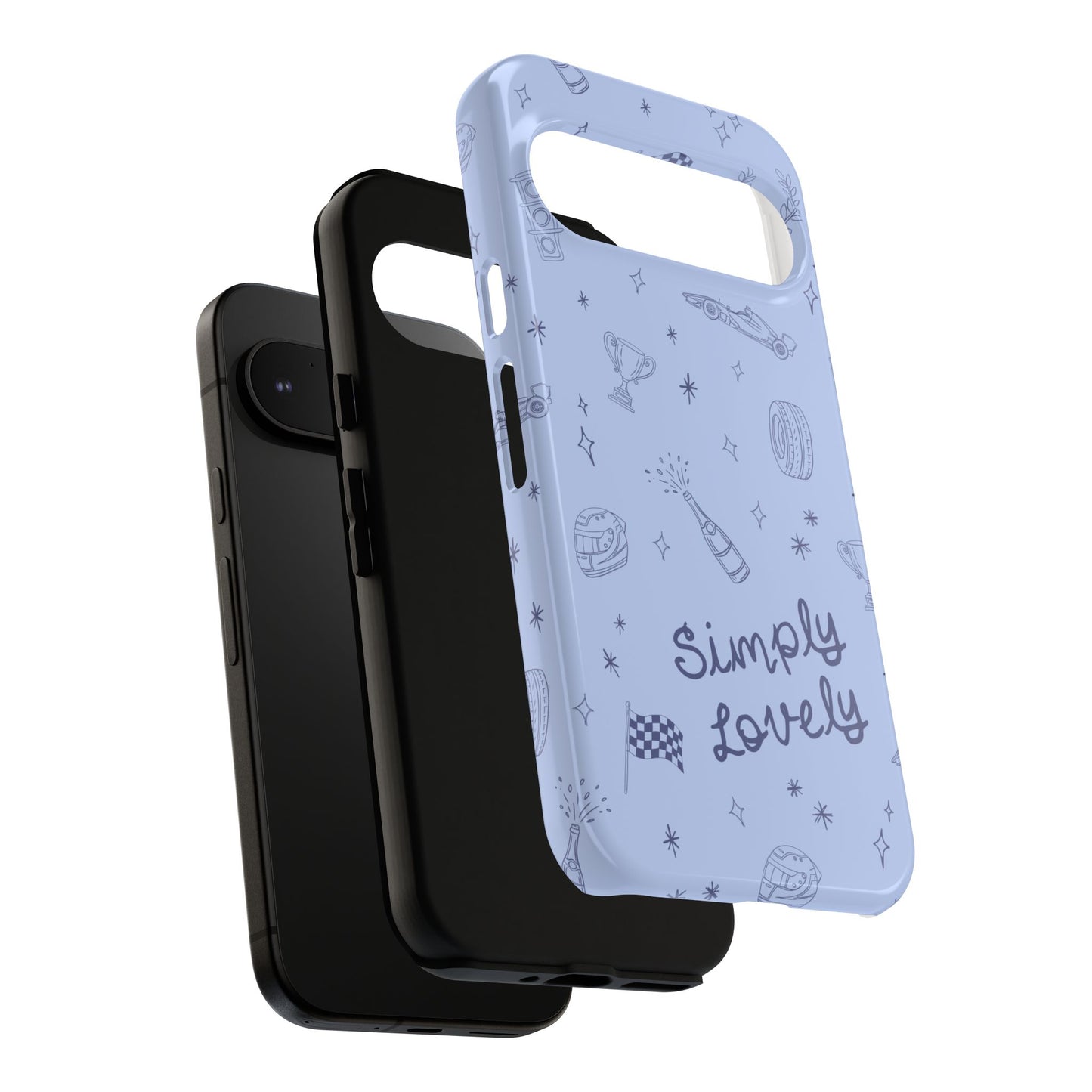Blue Doodle "Simply Lovely" F1 Phone Case Design