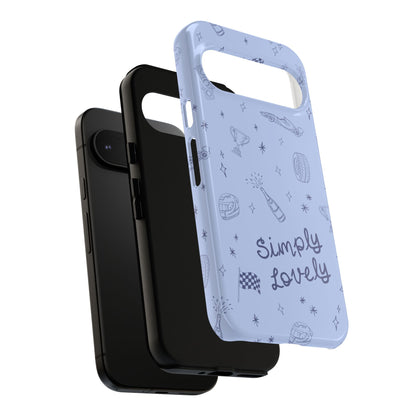 Blue Doodle "Simply Lovely" F1 Phone Case Design