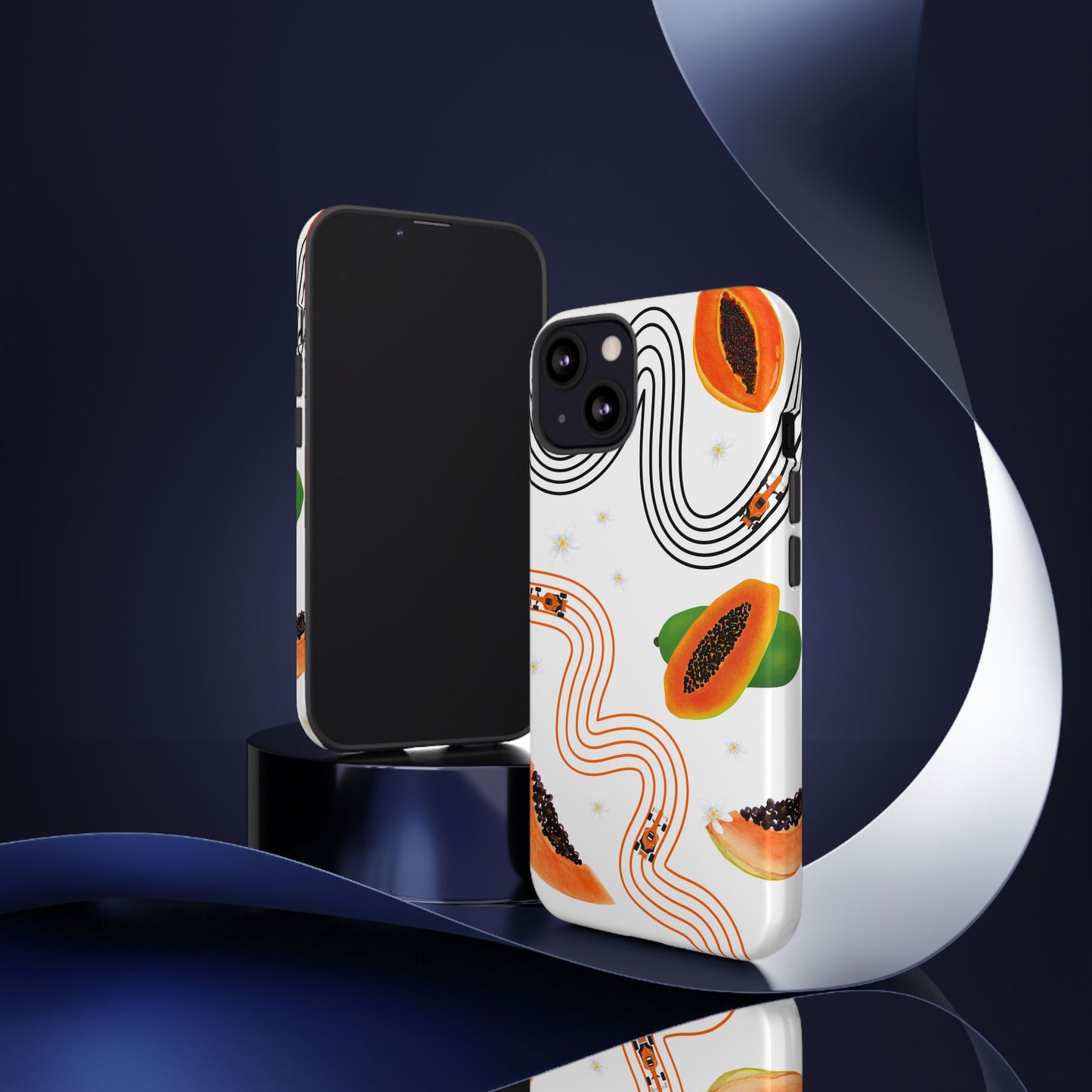 F1 McLaren and Papaya Phone Case , Trendy F1 Gift, Formula 1 Gift, Cute Fruit F1 Phone Case, Unique Phone Case