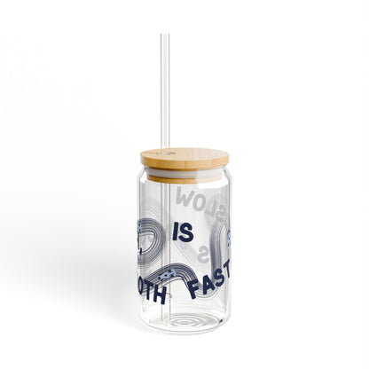 F1 Blue "Slow is Smooth, Smooth is Fast" Sipper Glass | 16oz