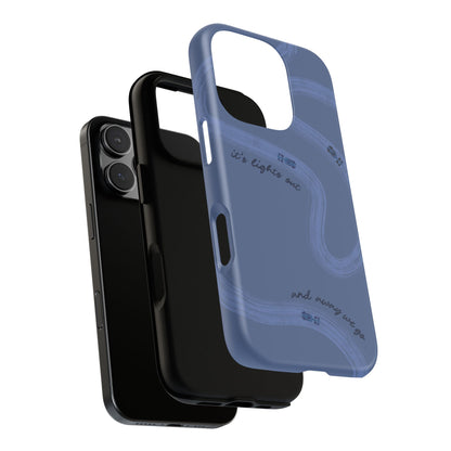 F1 Phone Case Monochrome Dark Blue Painted "its lights out and away we go", Trendy F1 Gift, Formula 1 Gift, Cute F1 Phone Case, Phone Case
