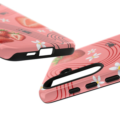 Red F1 Audi and Strawberries Phone Case, Trendy F1 Gift, Formula 1 Gift, Cute Fruit F1 Phone Case, Unique Phone Case