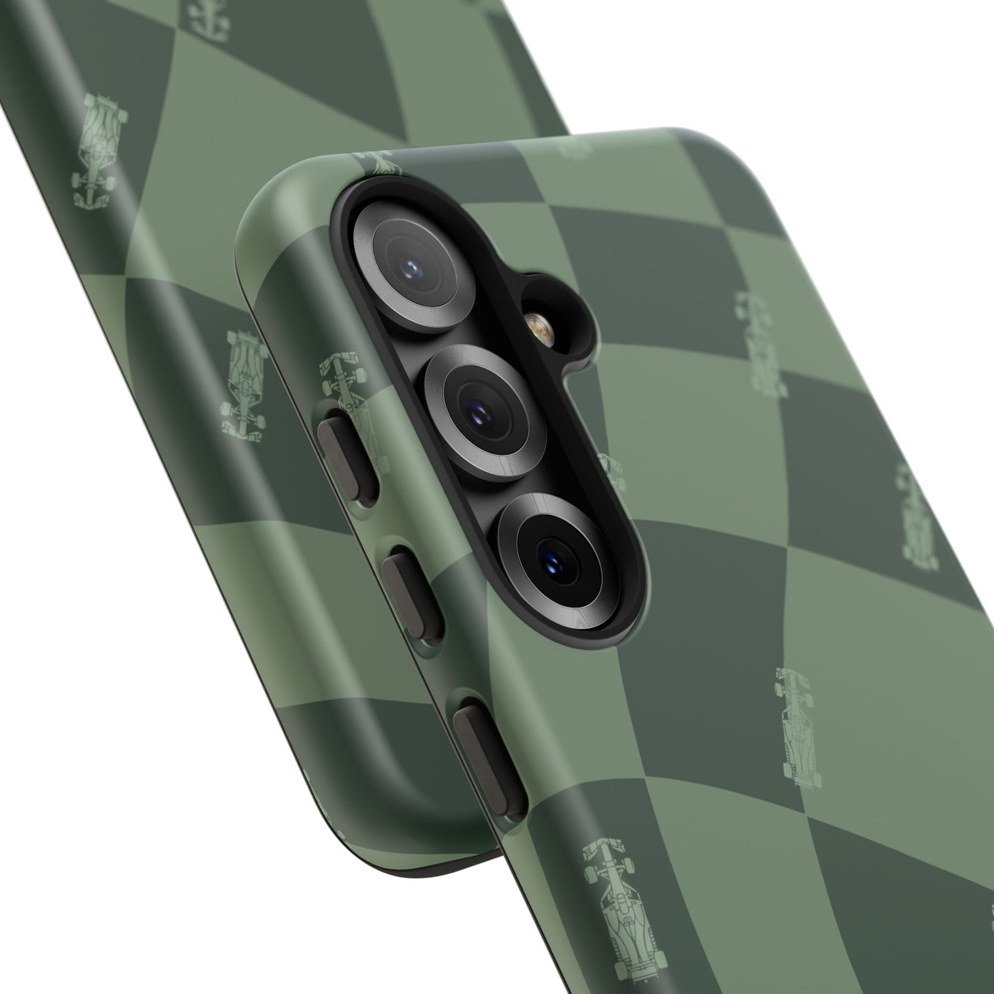 F1 Phone Case Green Checkerboard Design, Trendy F1 Gift, Formula 1 Gift, Cute F1 Phone Case, Unique Formula One Phone Case