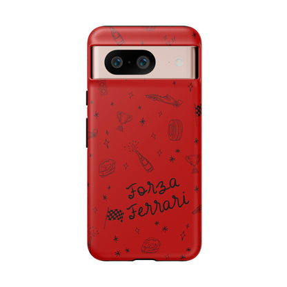 F1 Ferrari Racing Doodle "Forza Ferrari" F1 Phone Case Design