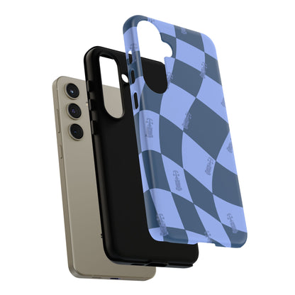 F1 Phone Case Blue Checkerboard Design, Trendy F1 Gift, Formula 1 Gift, Cute F1 Phone Case, Unique Formula One Phone Case