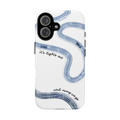 F1 Phone Case Blue Painted "its lights out and away we go", Trendy F1 Gift, Formula 1 Gift, Cute F1 Phone Case, Gift for F1 Fans