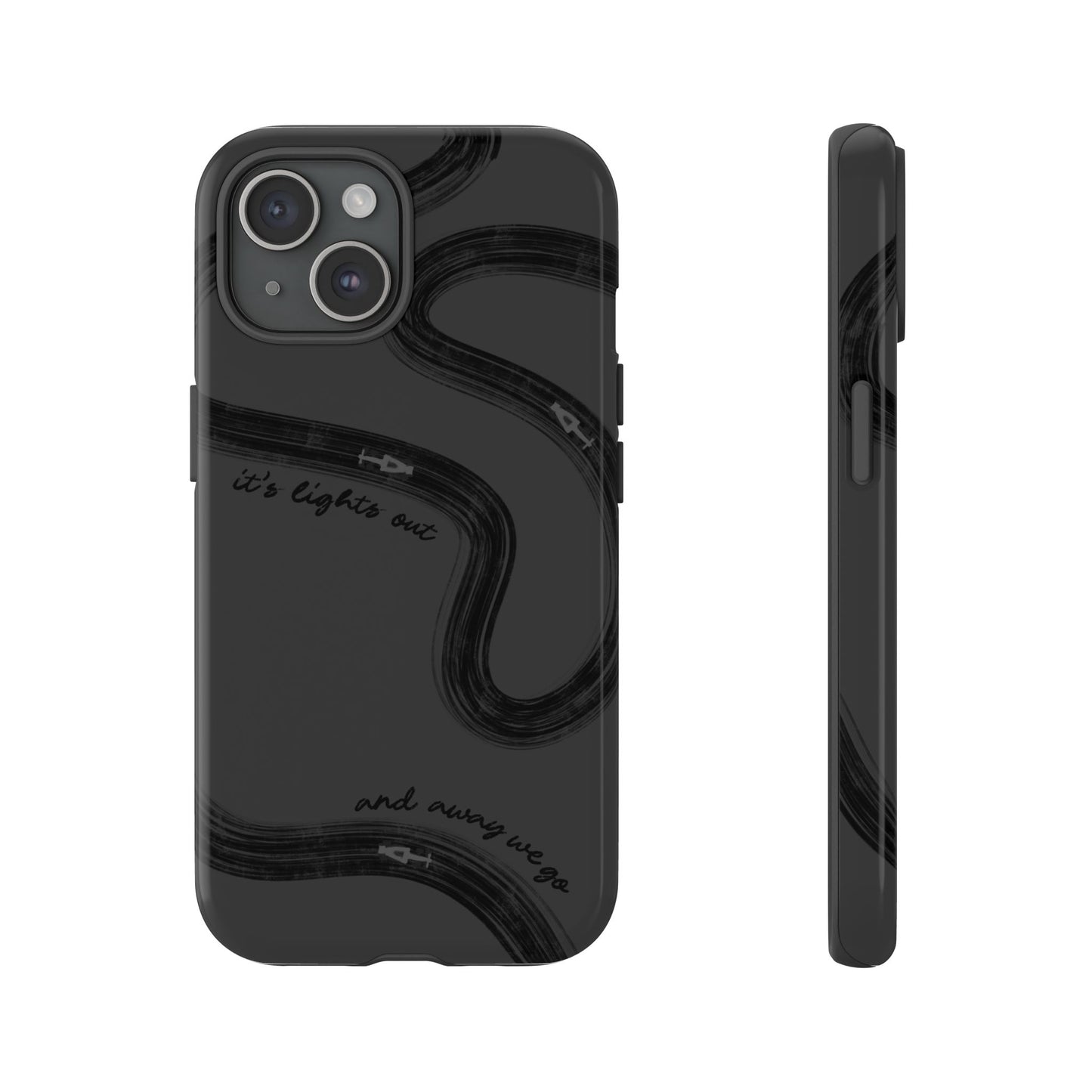 F1 Phone Case Monochrome Black Painted "its lights out and away we go", Trendy F1 Gift, Formula 1 Gift, Cute F1 Phone Case, Phone Case