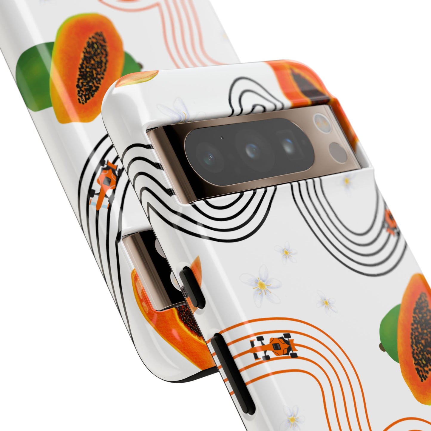 F1 McLaren and Papaya Phone Case , Trendy F1 Gift, Formula 1 Gift, Cute Fruit F1 Phone Case, Unique Phone Case