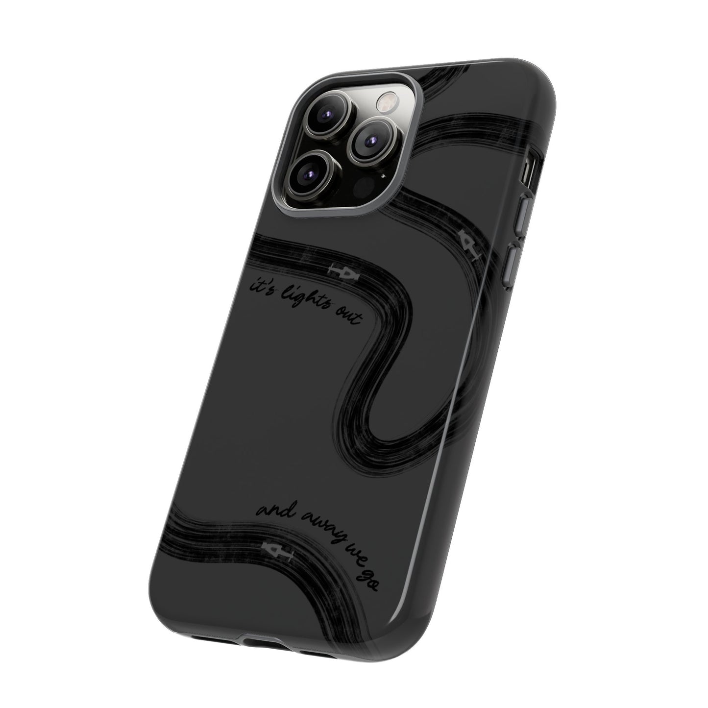 F1 Phone Case Monochrome Black Painted "its lights out and away we go", Trendy F1 Gift, Formula 1 Gift, Cute F1 Phone Case, Phone Case