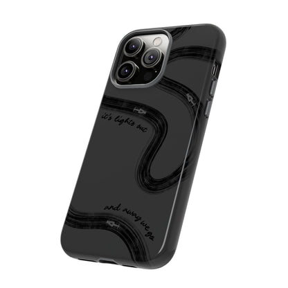 F1 Phone Case Monochrome Black Painted "its lights out and away we go", Trendy F1 Gift, Formula 1 Gift, Cute F1 Phone Case, Phone Case