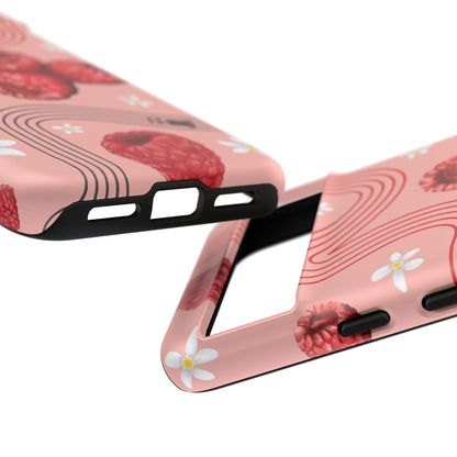 Red F1 Haas and Raspberries Phone Case, Trendy F1 Gift, Formula 1 Gift, Cute Fruit F1 Phone Case, Unique Phone Case