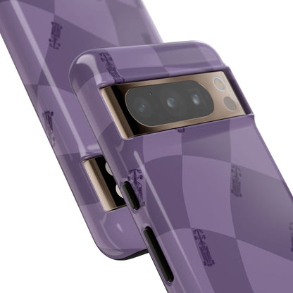 F1 Phone Case Purple Checkered Design, Trendy F1 Gift, Formula 1 Gift, Cute F1 Phone Case, Unique Formula One Phone Case