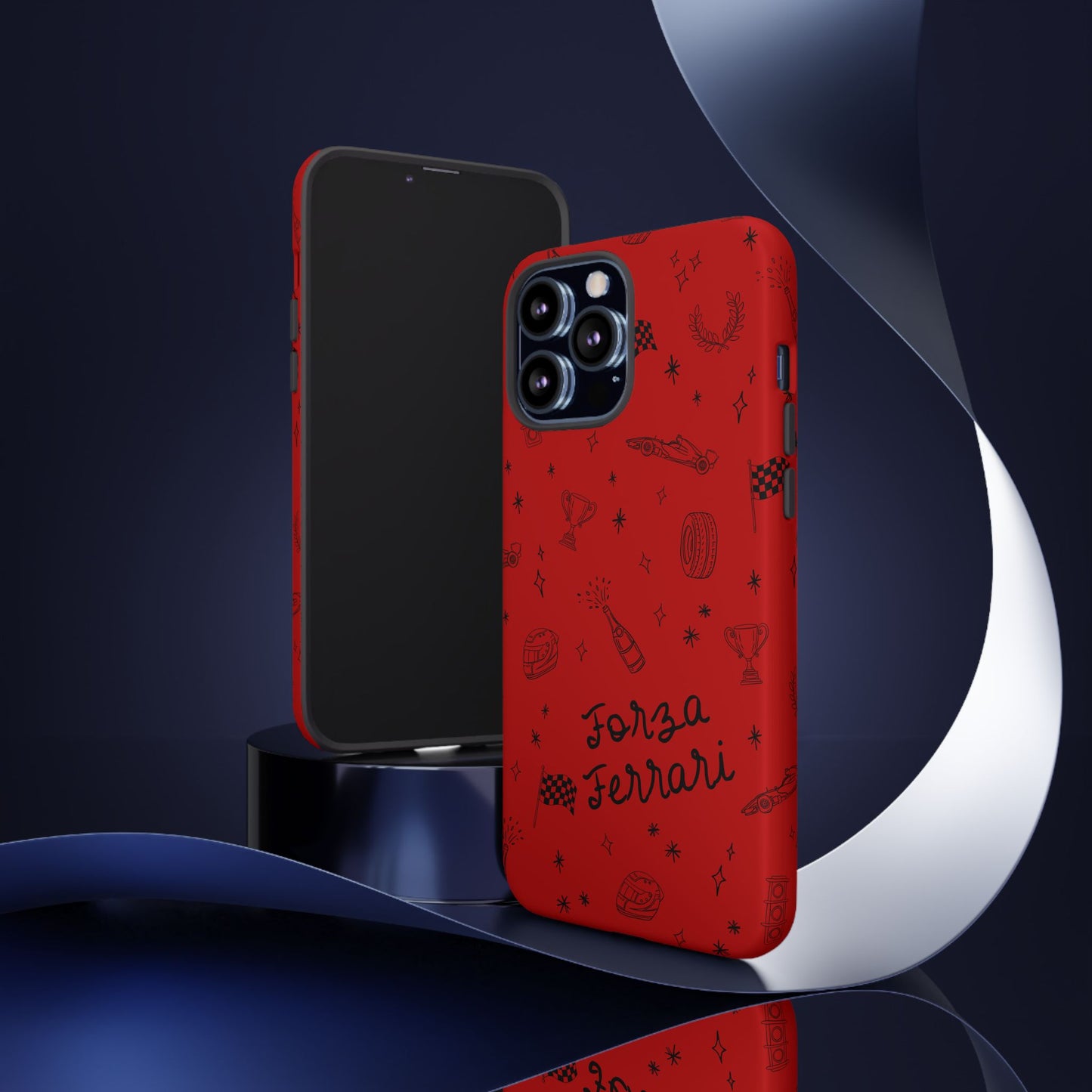 F1 Ferrari Racing Doodle "Forza Ferrari" F1 Phone Case Design