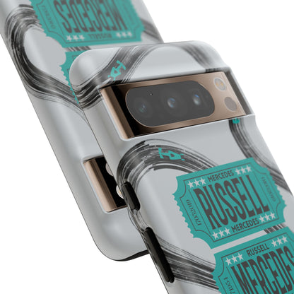 Mercedes F1 Phone Case Painted Ticket Stubs, Trendy F1 Gift, Formula 1 Gift, Cute F1 Phone Case