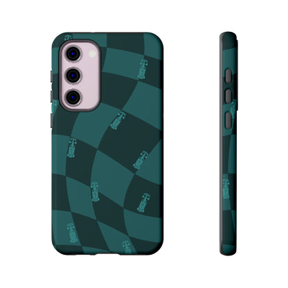 F1 Phone Case Teal Checkered Design, Trendy F1 Gift, Formula 1 Gift, Cute F1 Phone Case, Unique Formula One Phone Case