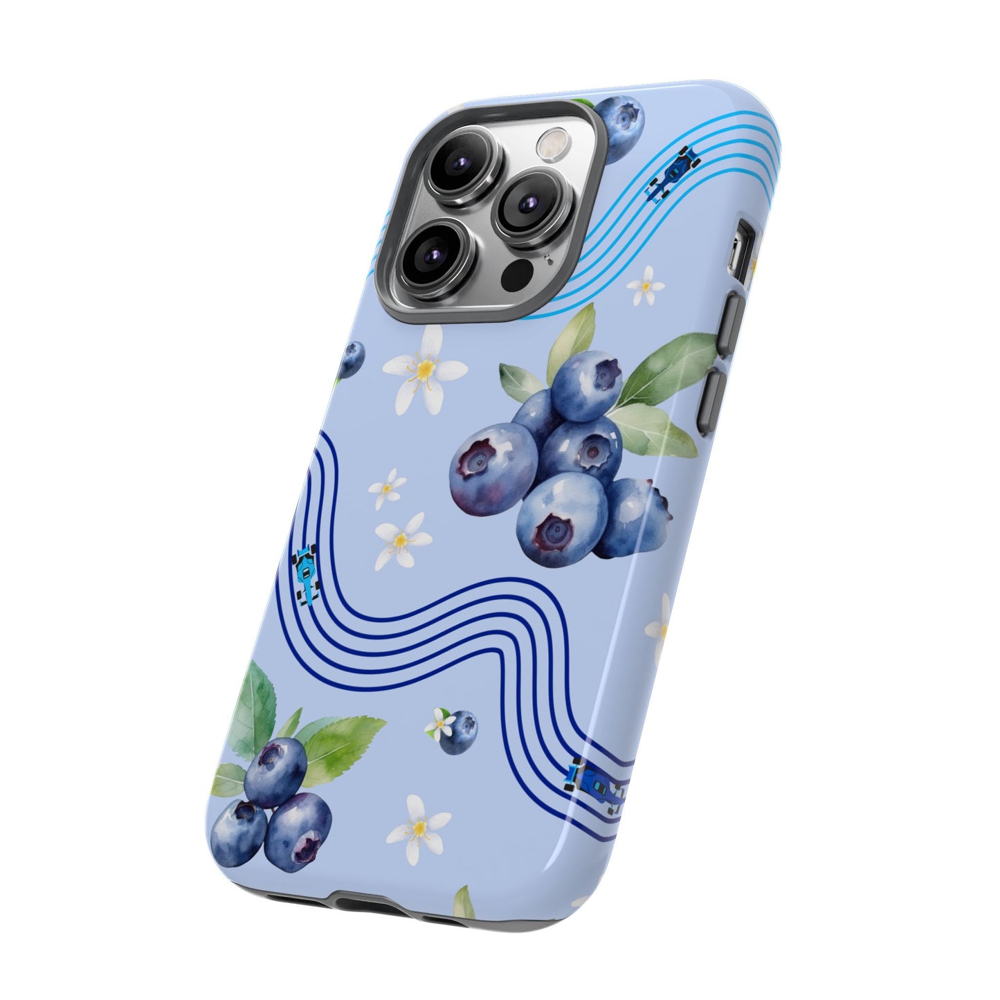 Blue F1 Williams and Blueberries Phone Case, Trendy F1 Gift, Formula 1 Gift, Cute Fruit F1 Phone Case, Unique Phone Case