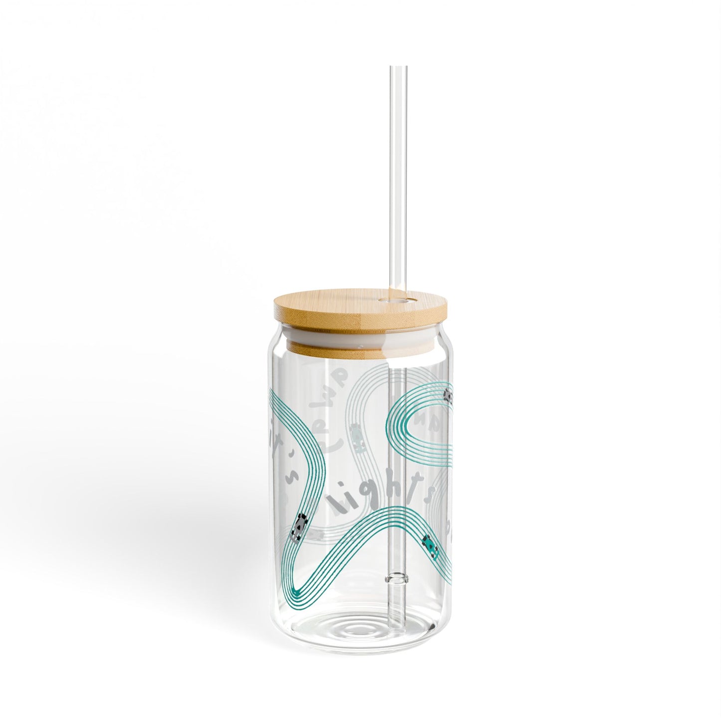 Mercedes F1 Teal and Grey It's Lights Out sipper glass | 16oz