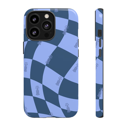 F1 Phone Case Blue Checkerboard Design, Trendy F1 Gift, Formula 1 Gift, Cute F1 Phone Case, Unique Formula One Phone Case