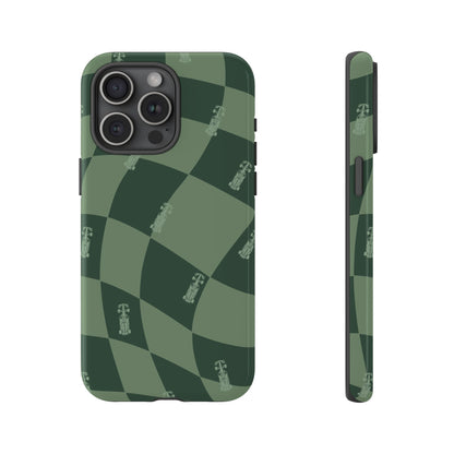 F1 Phone Case Green Checkerboard Design, Trendy F1 Gift, Formula 1 Gift, Cute F1 Phone Case, Unique Formula One Phone Case