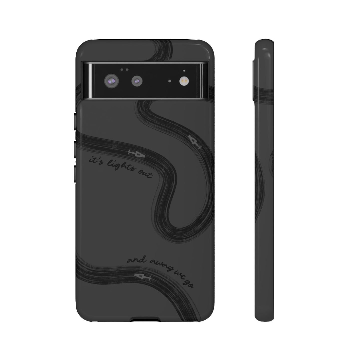 F1 Phone Case Monochrome Black Painted "its lights out and away we go", Trendy F1 Gift, Formula 1 Gift, Cute F1 Phone Case, Phone Case
