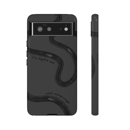 F1 Phone Case Monochrome Black Painted "its lights out and away we go", Trendy F1 Gift, Formula 1 Gift, Cute F1 Phone Case, Phone Case