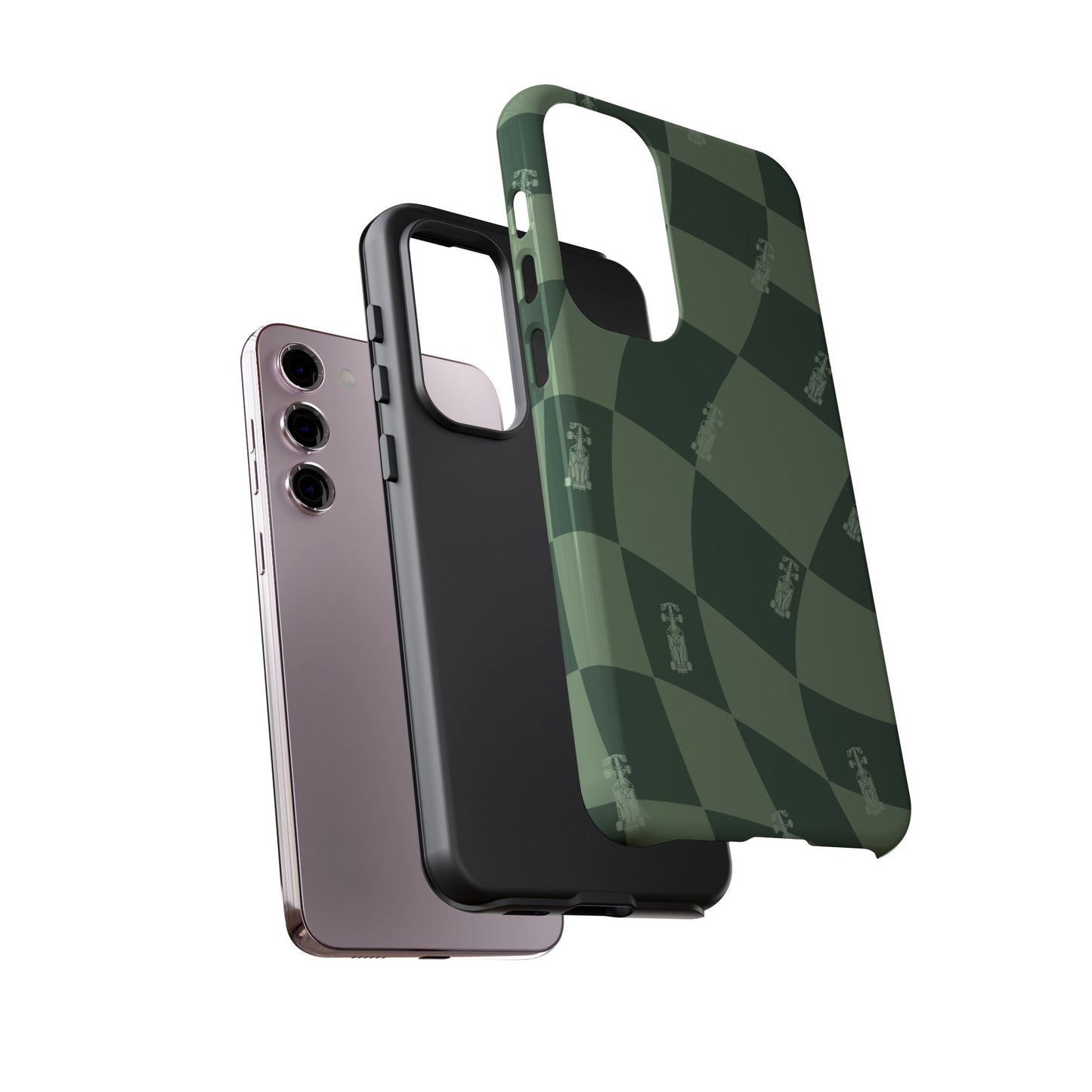 F1 Phone Case Green Checkerboard Design, Trendy F1 Gift, Formula 1 Gift, Cute F1 Phone Case, Unique Formula One Phone Case