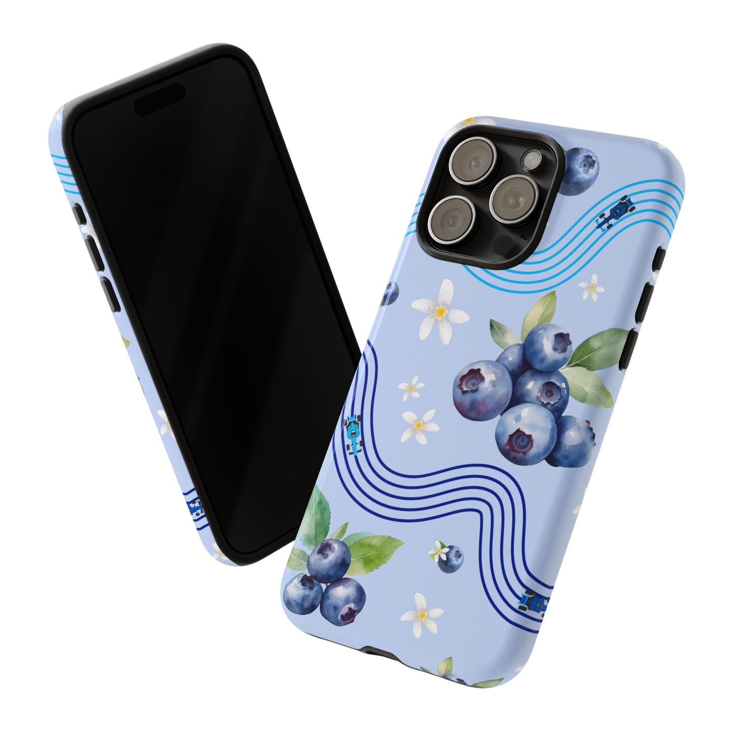 Blue F1 Williams and Blueberries Phone Case, Trendy F1 Gift, Formula 1 Gift, Cute Fruit F1 Phone Case, Unique Phone Case
