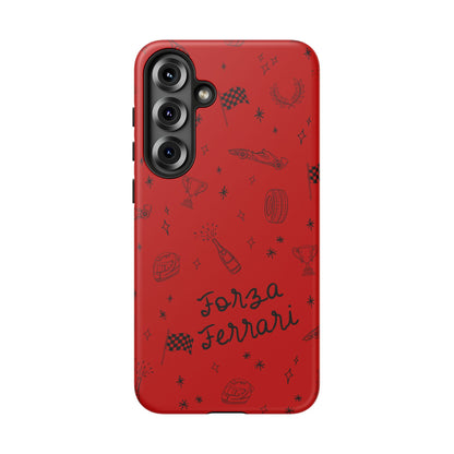F1 Ferrari Racing Doodle "Forza Ferrari" F1 Phone Case Design