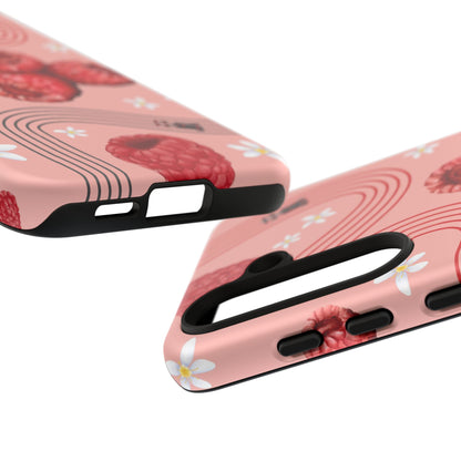 Red F1 Haas and Raspberries Phone Case, Trendy F1 Gift, Formula 1 Gift, Cute Fruit F1 Phone Case, Unique Phone Case