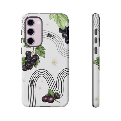 F1 Cadillac and Black Currants Phone Case, Trendy F1 Gift, Formula 1 Gift, Cute Fruit F1 Phone Case, Unique Phone Case