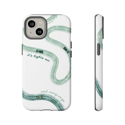 F1 Phone Case Green Painted "its lights out and away we go", Trendy F1 Gift, Formula 1 Gift, Cute F1 Phone Case, Gift for F1 Fans