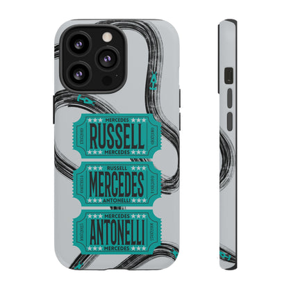 Mercedes F1 Phone Case Painted Ticket Stubs, Trendy F1 Gift, Formula 1 Gift, Cute F1 Phone Case