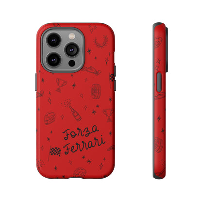 F1 Ferrari Racing Doodle "Forza Ferrari" F1 Phone Case Design