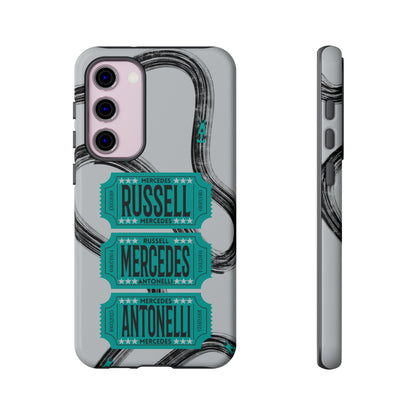 Mercedes F1 Phone Case Painted Ticket Stubs, Trendy F1 Gift, Formula 1 Gift, Cute F1 Phone Case