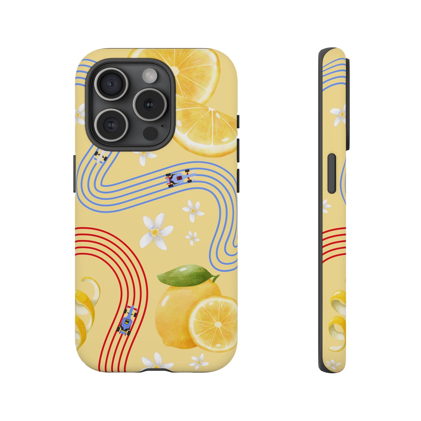 Yellow F1 Racing Bulls and Lemons Phone Case, Trendy F1 Gift, Formula 1 Gift, Cute Fruit F1 Phone Case, Unique Phone Case