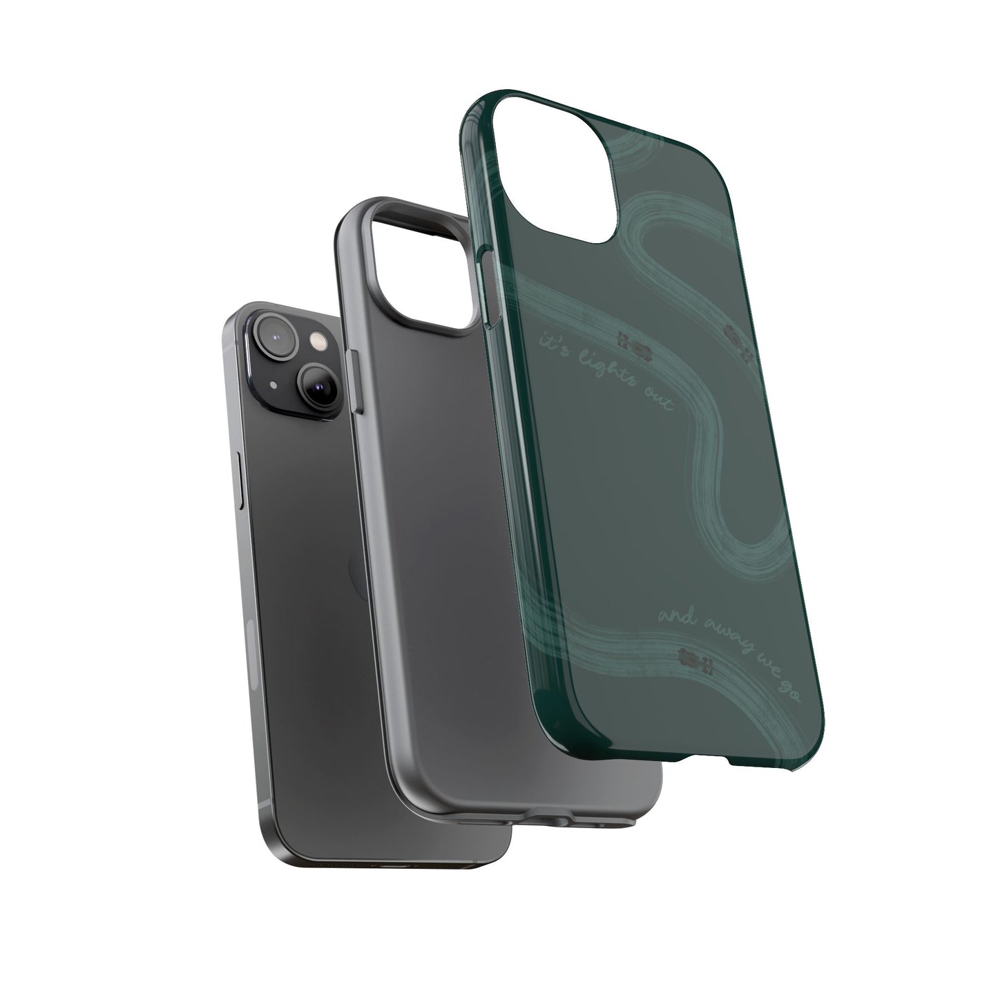 F1 Phone Case Monochrome Green Painted "its lights out and away we go", Trendy F1 Gift, Formula 1 Gift, Cute F1 Phone Case, Phone Case