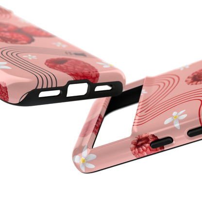 Red F1 Haas and Raspberries Phone Case, Trendy F1 Gift, Formula 1 Gift, Cute Fruit F1 Phone Case, Unique Phone Case