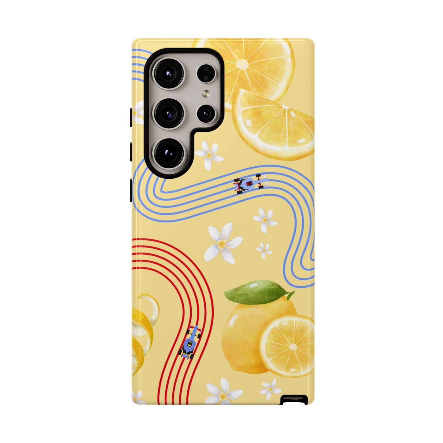 Yellow F1 Racing Bulls and Lemons Phone Case, Trendy F1 Gift, Formula 1 Gift, Cute Fruit F1 Phone Case, Unique Phone Case