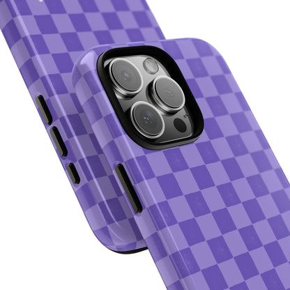 Simply Lovely Purple Checkered F1 Phone Case Design, Trendy F1 Gift, Formula 1 Gift, Cute F1 Phone Case