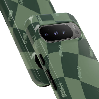 F1 Phone Case Green Checkerboard Design, Trendy F1 Gift, Formula 1 Gift, Cute F1 Phone Case, Unique Formula One Phone Case