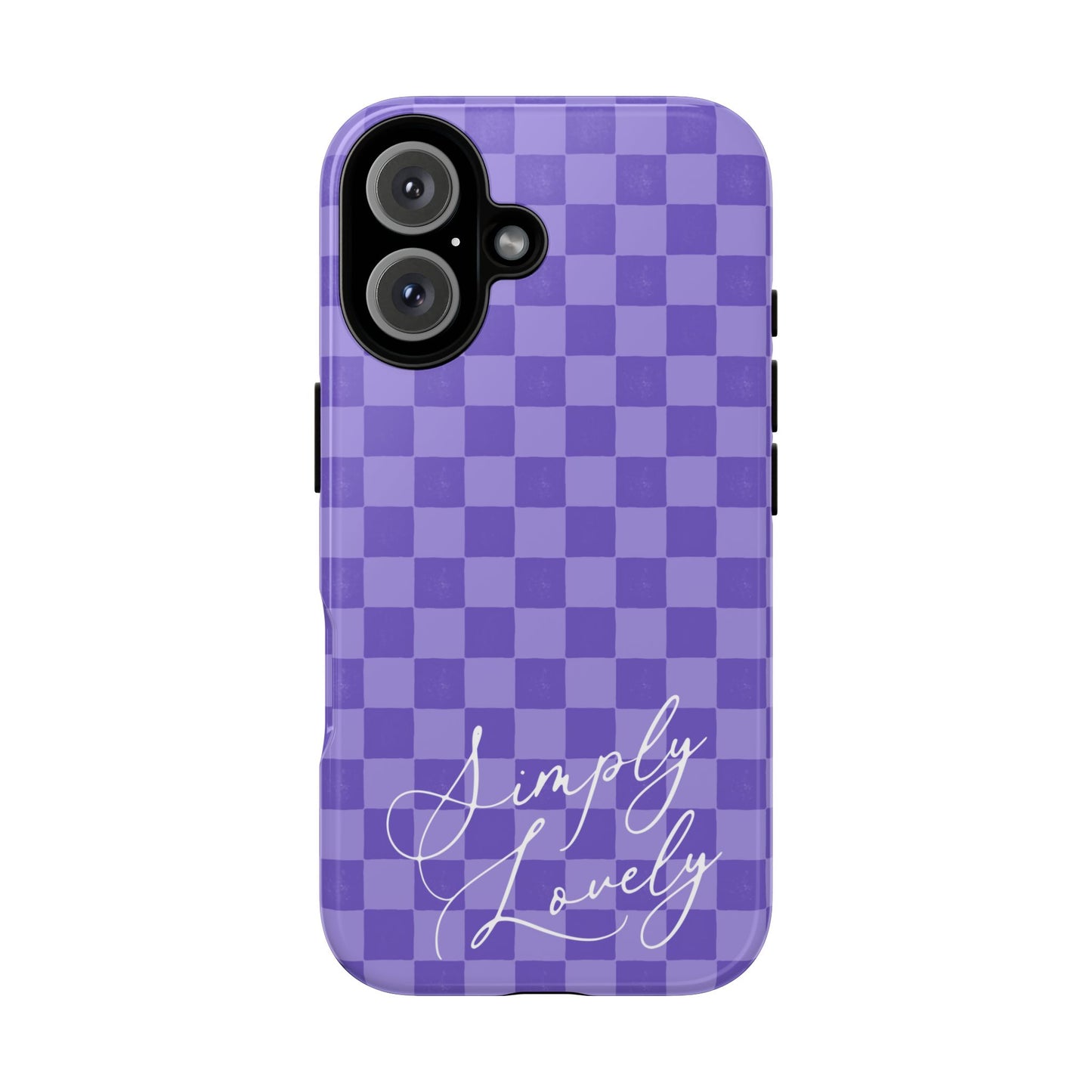 Simply Lovely Purple Checkered F1 Phone Case Design, Trendy F1 Gift, Formula 1 Gift, Cute F1 Phone Case