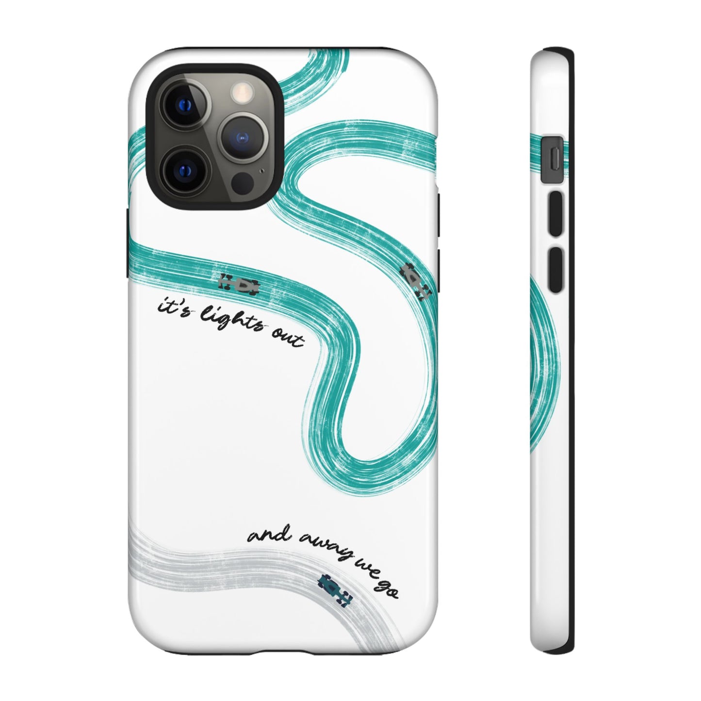 Mercedes F1 Phone Case Painted "its lights out and away we go", Trendy F1 Gift, Formula 1 Gift, Cute F1 Phone Case