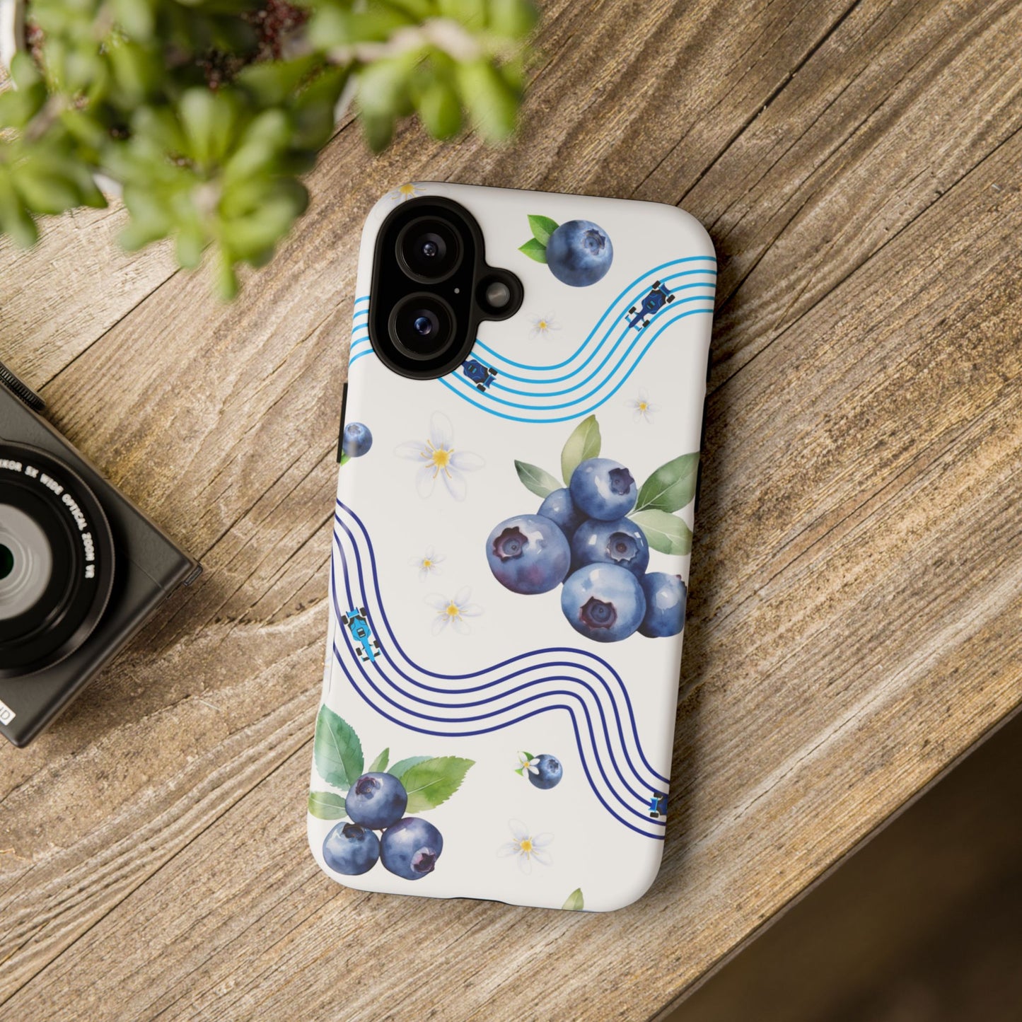 F1 Williams and Blueberries Phone Case, Trendy F1 Gift, Formula 1 Gift, Cute Fruit F1 Phone Case, Unique Phone Case
