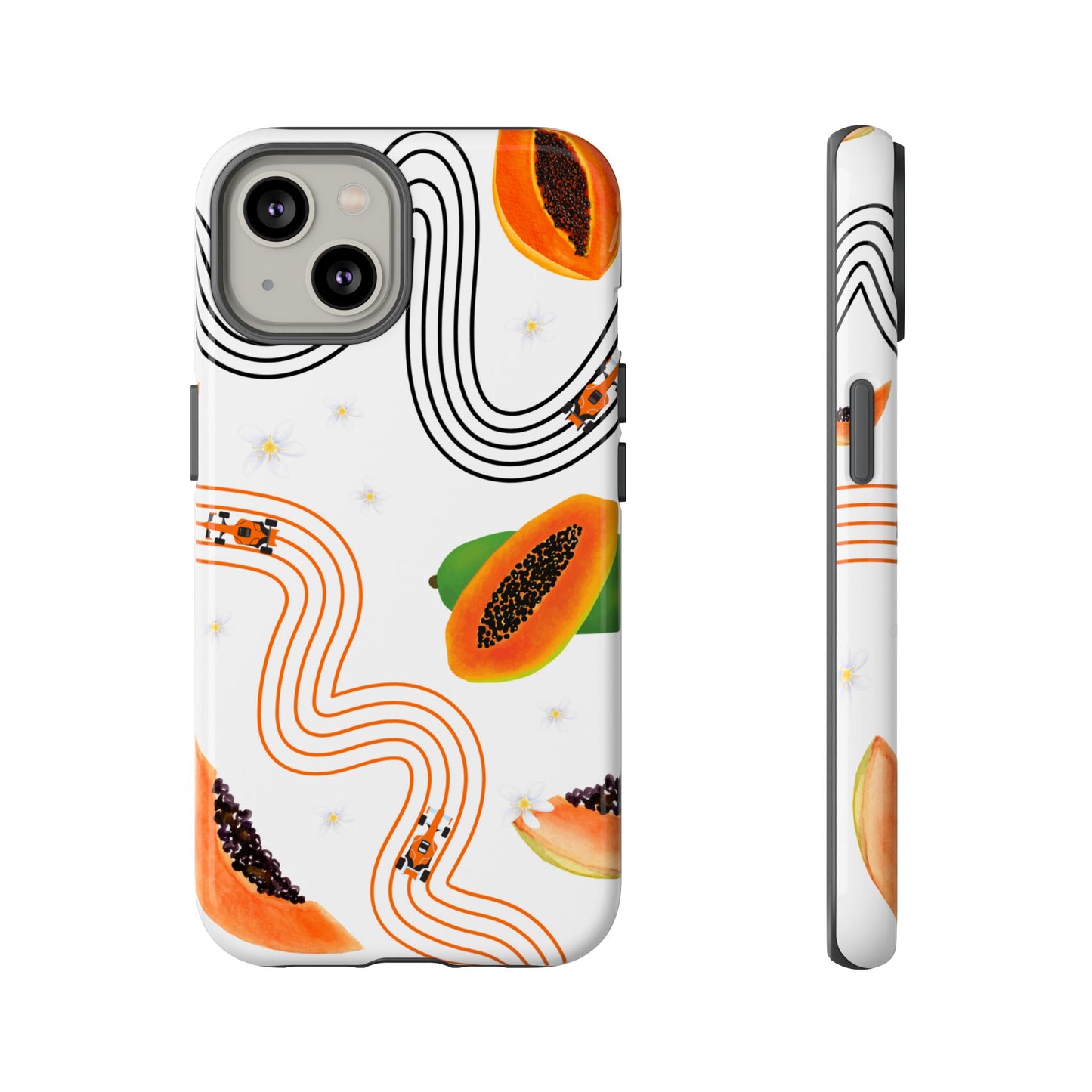 F1 McLaren and Papaya Phone Case , Trendy F1 Gift, Formula 1 Gift, Cute Fruit F1 Phone Case, Unique Phone Case