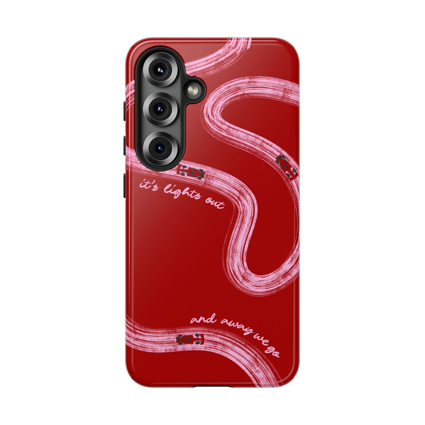 Red and Pink Lights Out F1 Phone Case Design, Trendy F1 Gift, Formula 1 Gift, Cute F1 Phone Case, Unique Formula One Phone Case