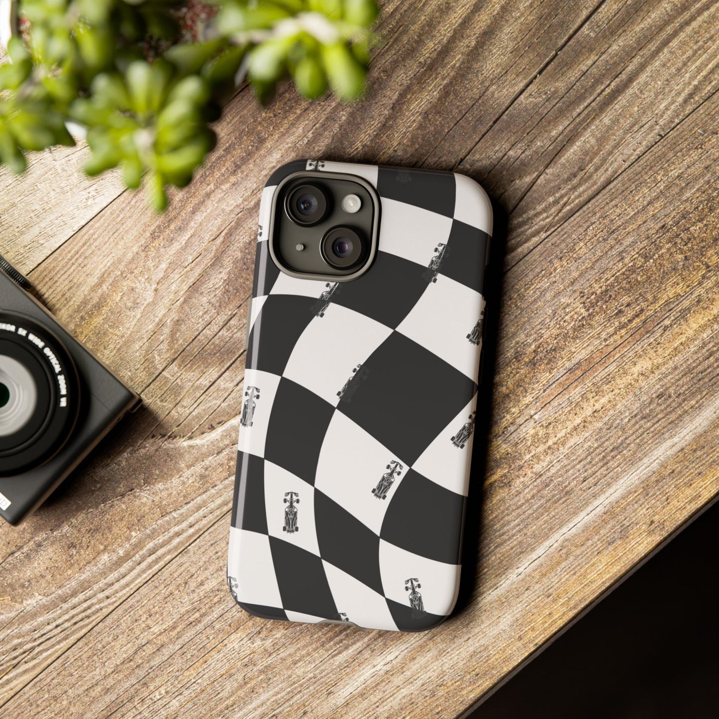F1 Phone Case Black and White Checkered Design, Trendy F1 Gift, Formula 1 Gift, Cute F1 Phone Case, Unique Formula One Phone Case