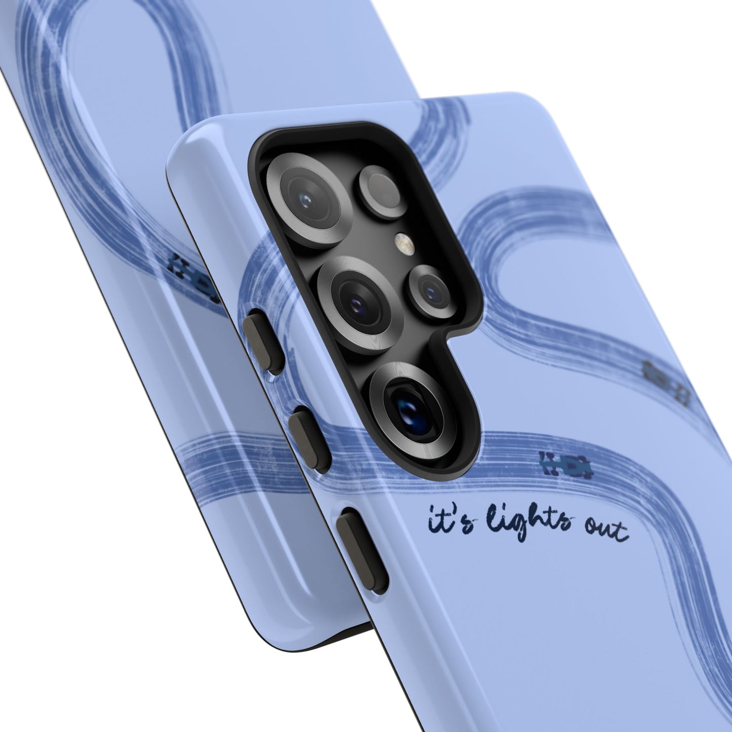 F1 Phone Case Monochrome Blue Painted "its lights out and away we go", Trendy F1 Gift, Formula 1 Gift, Cute F1 Phone Case, Phone Case